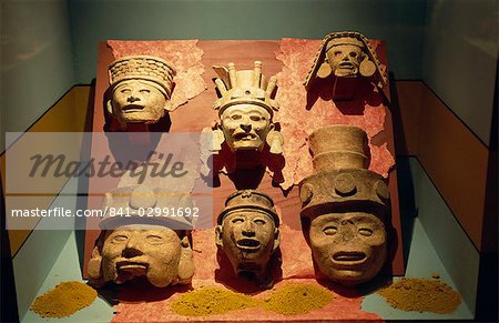 Mayan and other pre-Columbian artifacts, Museum of Anthropology and History, Merida, Yucatan, Mexico, North America