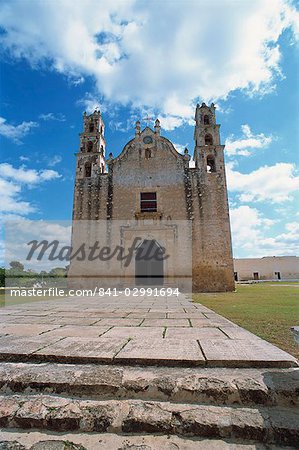 Iglesia de la Candelaria, une église franciscaine, Tecoh, Yucatan, au Mexique, en Amérique du Nord