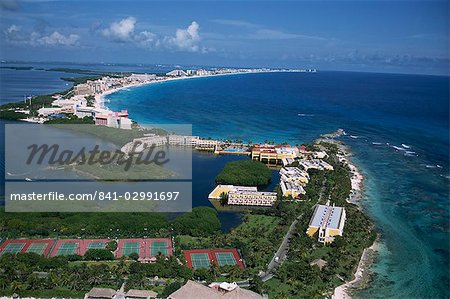 Hotel area of Cancun, Cancun, Yucatan, Mexico, North America