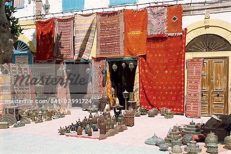 Souvenirs for sale, Essaouira, Morocco, North Africa, Africa