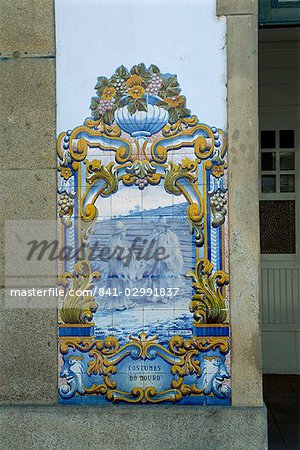 Azulejos, Pinhao railway station, Douro region, Portugal, Europe