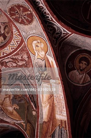 Intérieur de l'église dans le Musée en plein Air, Göreme, Cappadoce, Anatolie, Turquie, Asie mineure, Asie