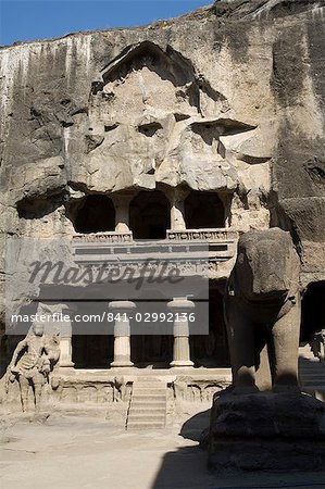 The Ellora Caves, temples cut into solid rock, UNESCO World Heritage Site, near Aurangabad, Maharashtra, India, Asia