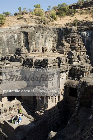 The Ellora Caves, temples cut into solid rock, UNESCO World Heritage Site, near Aurangabad, Maharashtra, India, Asia