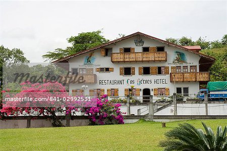 Swiss style hotel and restaurant near Nuevo Arenal, Costa Rica, Central America