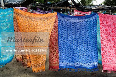 Colourful beach wraps for sale, Manuel Antonio, Costa Rica, Central America