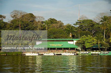 Eco Lodges on the canal at Tortuguero, Tortuguero National Park, Caribbean Coast, Costa Rica, Central America