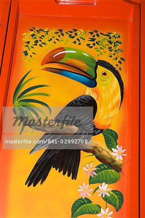 La ville d'artisanat de Sarchi célèbre pour sa peinture décorative et ox charrettes, hauts plateaux du centre, Costa Rica, Amérique centrale