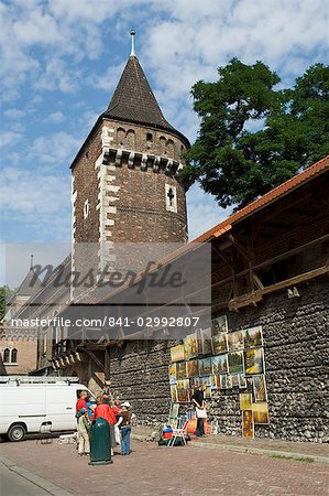 Les vieilles murailles, Krakow (Cracovie), patrimoine mondial de l'UNESCO, Pologne, Europe