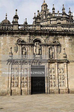 Porte Puerta Santa, cathédrale de Santiago, patrimoine mondial de l'UNESCO, Saint Jacques de Compostelle, Galice, Espagne, Europe