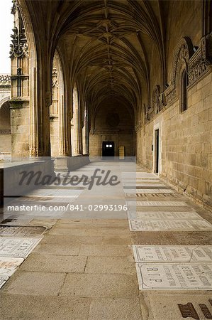 Graves in the cloisters of Santiago Cathedral, Santiago de Compostela, Galicia, Spain, Europe