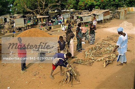 Dorf-Markt in der Nähe von Banjul, Gambia, Westafrika, Afrika