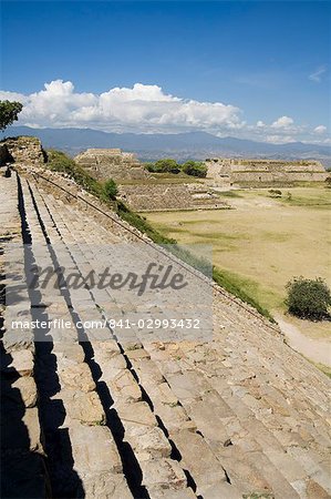 Looking west across the ancient Zapotec city of Monte Alban, UNESCO World Heritage Site, near Oaxaca City, Oaxaca, Mexico, North America