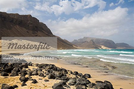 Deserted beach at Praia Grande, Sao Vicente, Cape Verde Islands, Africa