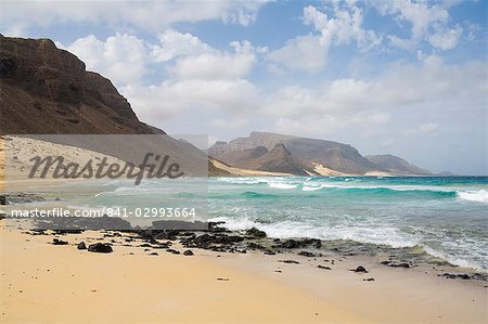 Einsame Strand von Praia Grande, Sao Vicente, Kapverdische Inseln, Afrika