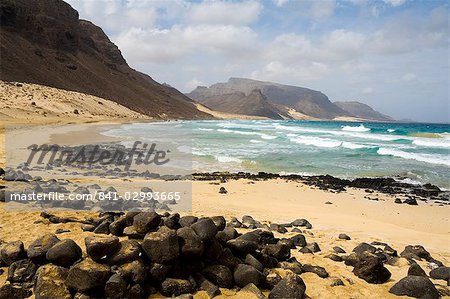 Einsame Strand von Praia Grande, Sao Vicente, Kapverdische Inseln, Afrika