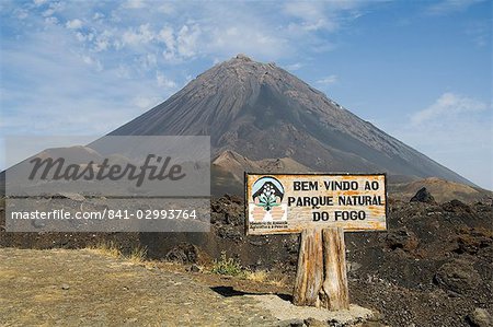 The volcano of Pico de Fogo in the background, Fogo (Fire), Cape Verde Islands, Africa