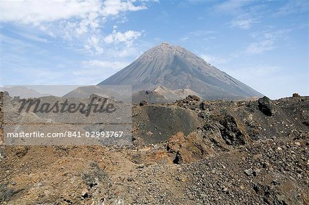 The volcano of Pico de Fogo in the background, Fogo (Fire), Cape Verde Islands, Africa