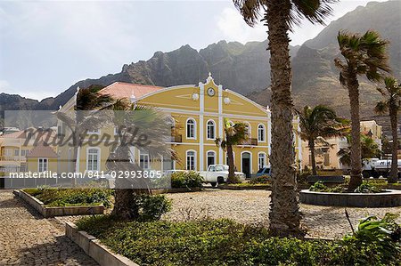 Beautifully restored municipal colonial building, Ponto do Sol, Ribiera Grande, Santo Antao, Cape Verde Islands, Africa