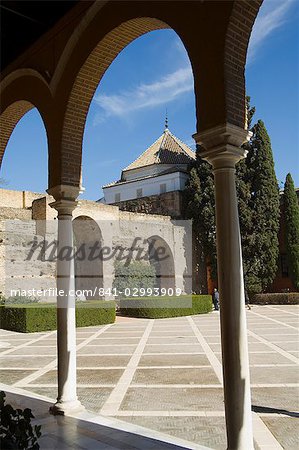 District de patio de la Monteria, Real Alcazar, Santa Cruz, Séville, Andalousie (Andalucia), Espagne, Europe