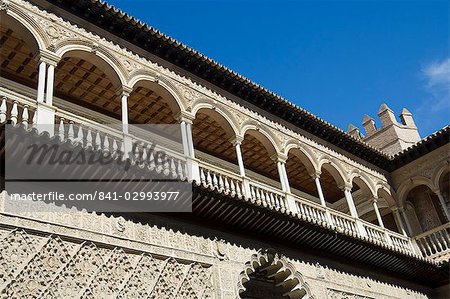 Patio de las Doncellas (Patio of the Maidens), Real Alcazar, UNESCO World Heritage Site, Santa Cruz district, Seville, Andalusia (Andalucia), Spain