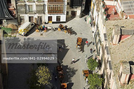 Chevaux et carrosses en Santa Cruz district, Séville, Andalousie, Espagne, Europe Chevaux et carrosses en Santa Cruz district, Séville, Andalousie, Espagne, Europe