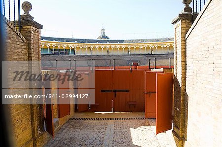 Inside the Bull Ring, Plaza de Toros De la Maestranza, El Arenal district, Seville, Andalusia, Spain, Europe