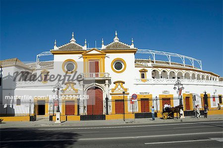 Entrance to the Bull Ring, Plaza de Toros De la Maestranza, El Arenal district, Seville, Andalusia, Spain, Europe