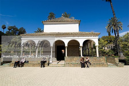 The gardens of the Real Alcazar, Santa Cruz district, Seville, Andalusia (Andalucia), Spain, Europe