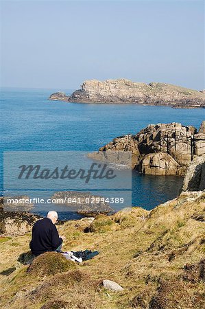 Hell Bay on a calm day, Bryer (Bryher), Isles of Scilly, off Cornwall, United Kingdom, Europe