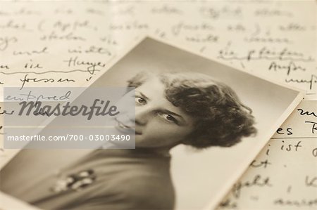 Lettre et photo Vintage