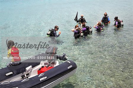 Group of People Snorkeling, Bonaire National Marine Park, Netherland Antilles