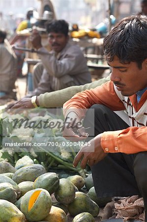 Man at Farmer's Market, Varanasi, Uttar Pradesh, India
