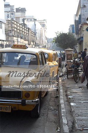 Taxis à Calcutta, Bengale occidental, Inde