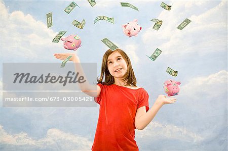 Child juggling money