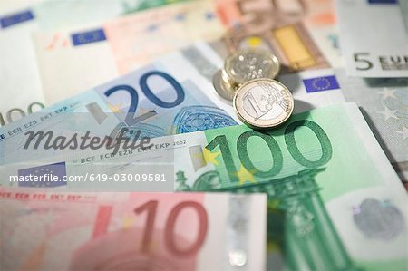 Euro currency and coins