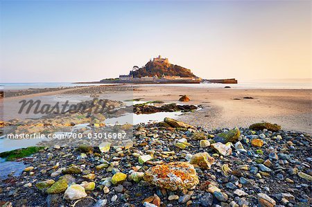 St. Michael ist Mount, Marazion Strand, Cornwall, England, Vereinigtes Königreich