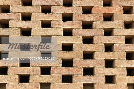 Wall of Bricks, Asciano, Siena Province, Tuscany, Italy