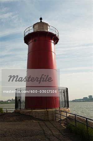 Hook Lighthouse de Jeffrey, sur le fleuve Hudson, New York City, New York, États-Unis