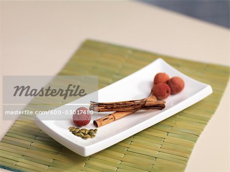 Fruit, Seeds and Spice on Tray