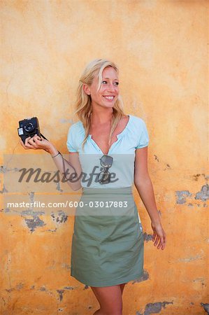 Photographe avec Vintage Camera, Punta Burros, Nayarit, Mexique Photographe avec Vintage Camera, Punta Burros, Nayarit, Mexique