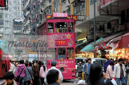Tram at Mable Road market,North Point,Hong Kong