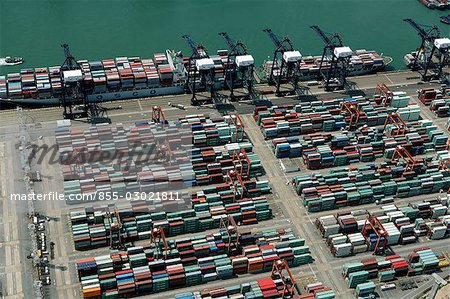 Aerial view overlooking Kwai Chung container Terminal,Hong Kong