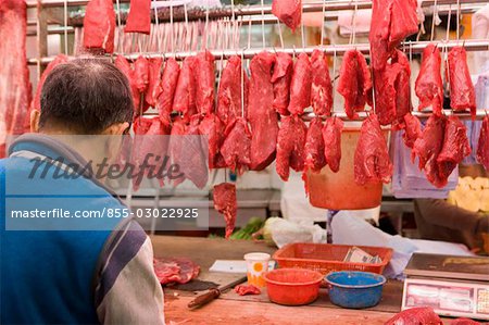 Fresh meat market,Quarry Bay,Hong Kong
