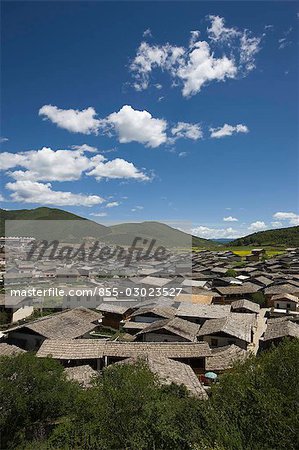 Cityscape from Guishan Park,Old city,Shangri-La,China