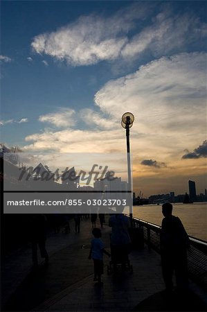 Sunset over Quarry Bay Park promenade,Hong Kong