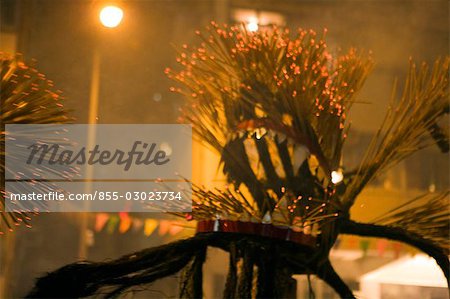 Fire dragon dance held on Mid Autumn Festival at Tai Hang,Hong Kong