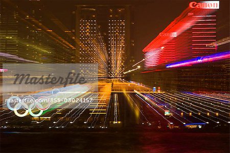 Zoom effect of Tsimshatsui skyline,Kowloon,Hong Kong