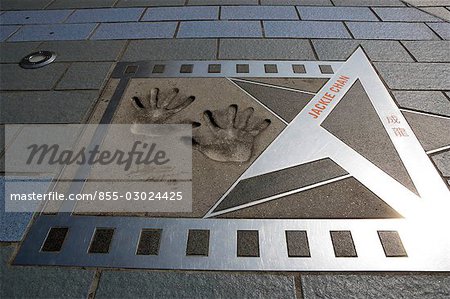 Plaque of film stars at Avenue of Stars,Tsimshatsui East,Hong Kong