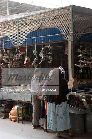 Chinese medicine stall at the International Bazaar,Old town of Kashgar,Xinjiang Uyghur autonomy district,Silkroad,China